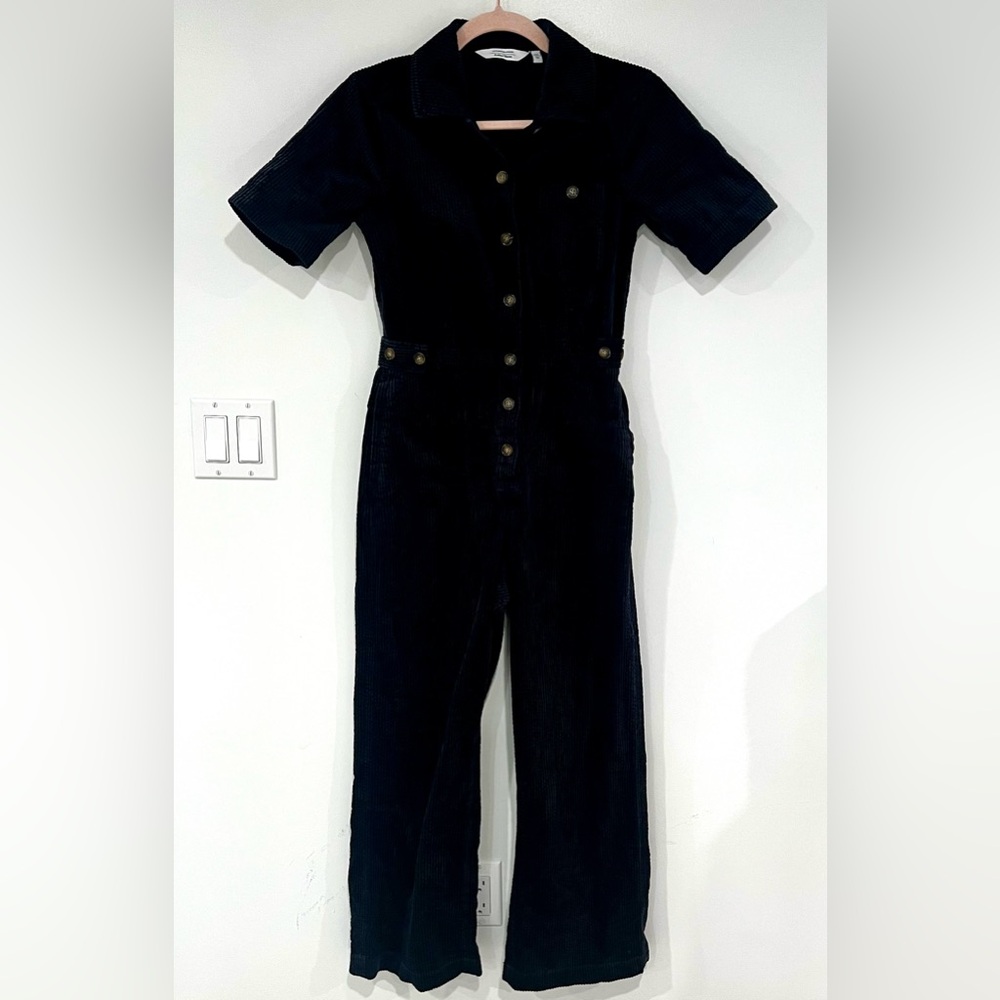 & Other Stories Women's Blue Cord Jumpsuit With Button Detail Women’s Sz 2 - Picture 4 of 14